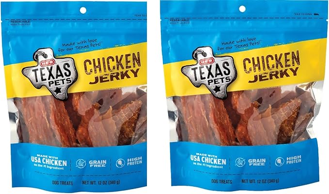 HEB H‑E‑B Texas Pets High Protien Grain Free Chicken Jerky Dog Treats12 oz(Pack of 2)
