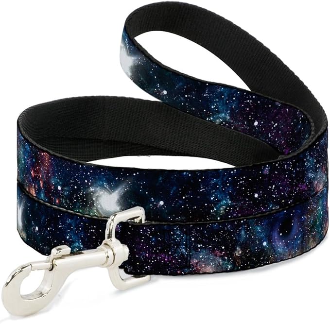 Buckle-Down Dog Leash Galaxy Collage 4 Feet Long 0.5 Inch Wide, Multicolor (DL-W30772-0.5-4FT)