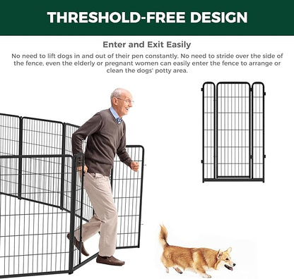 FXW Homeplus Dog Playpen Designed for Indoor Use, 45" Height for Large Dogs, Black│Patented