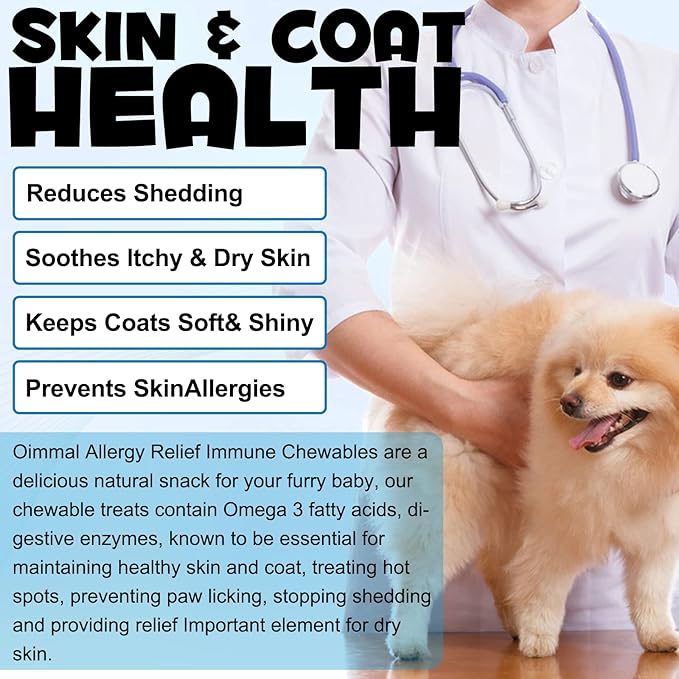 Dog Allergy Relief, Dog Itchy Skin Relief Treats with Fish Oil, Omega 3, Itch Relief Chews for Dogs Seasonal Allergy, Anti Itch for Dogs Allergy Support Supplement (150PCS)