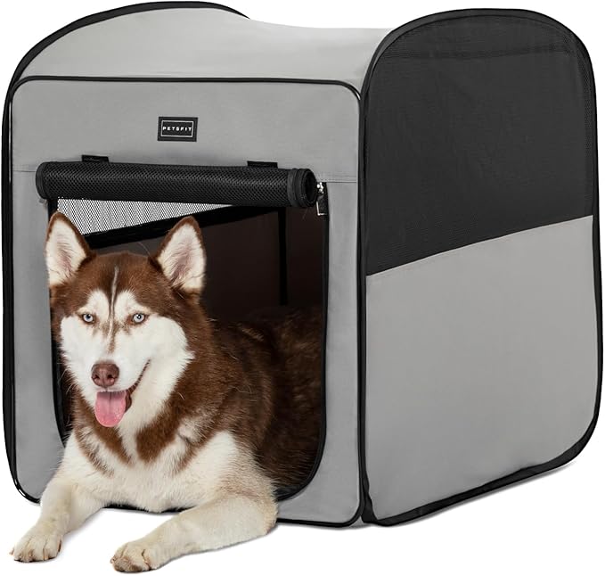 Petsfit Pop Up Collapsible Dog Crate for Large Dogs, Waterproof Cat Cage Soft Dog Kennel Carrier for Traveling