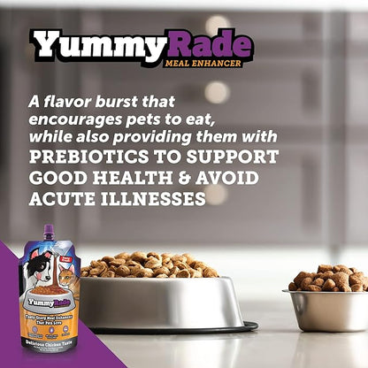 YummyRade – Pet Meal Topper for Dry Dog Food & Cat Food | Healthier Gravy Meal Enhancer & Tasty Low Calorie | Grain Free, Chicken Flavored | Flavor-Boosting Gravy Topper Pets Love! | (250ml x 10)
