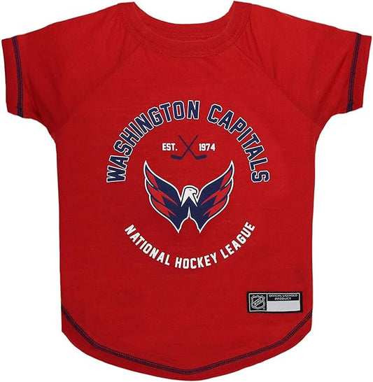 Pets First NHL Washington Capitals Tee Shirt for Dogs & Cats, X-Small. - are You A Hockey Fan? Let Your Pet Be an NHL Fan Too!