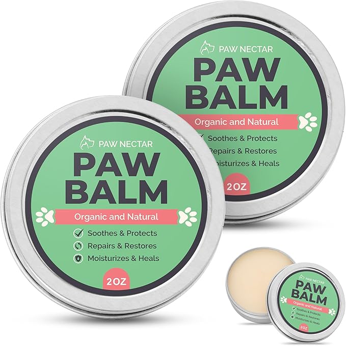2-Pack Paw Nectar Dog Paw Balm, 4 Oz | Heals, Repairs & Restores Dry, Cracked & Damaged Paws | 100% Organic & Natural Cream Butter Wax Moisturizer for Dog Feet & Foot Pads