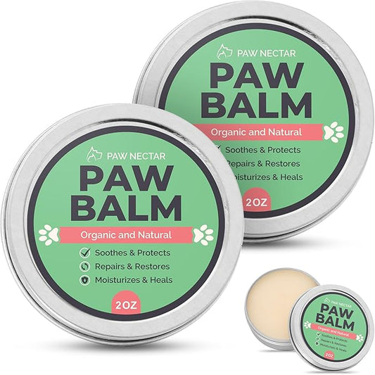 2-Pack Paw Nectar Dog Paw Balm, 4 Oz | Heals, Repairs & Restores Dry, Cracked & Damaged Paws | 100% Organic & Natural Cream Butter Wax Moisturizer for Dog Feet & Foot Pads