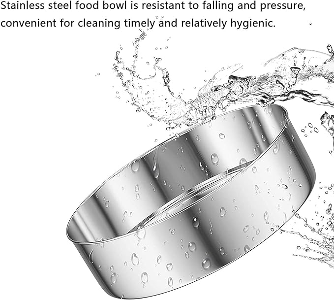 Tfwadmx Pet Double Dishes Rabbit Food Water Dispenser Set Cat Self Filling Bowls No Spill Dog Automatic Waterer Bottle Anti Gravity Feeder Cute Detachable Stainless Steel Bowl for Kitten Puppy Bunny