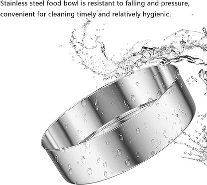 Tfwadmx Pet Double Dishes Rabbit Food Water Dispenser Set Cat Self Filling Bowls No Spill Dog Automatic Waterer Bottle Anti Gravity Feeder Cute Detachable Stainless Steel Bowl for Kitten Puppy Bunny