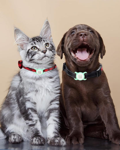 Joytale [ NO APP Required ] Silent Silicone QR Code Dog Tag, Slide On Dog Tags for 3/8-5/8 Inch Wide Collars or Vest, NFC Pet Online Profile, Scan QR to Send Location Alert Email, Teal, S