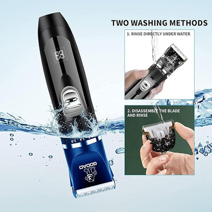 Dog Clippers Grooming Kit and Paw Trimmer,Cordless,Low Noise, Electric Quiet,Rechargeable, Pet Hair Clippers for Thick Coats,Dog Trimmer Grooming, Shaver for Small and Large Dogs Cats,Black
