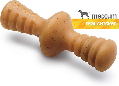 Benebone Zaggler Rolling Dog Chew Toy for Aggressive Chewers, Real Chicken, Made in USA, Medium