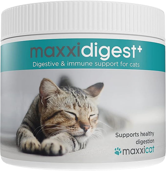 maxxidigest+ Digestive and Immune Support Supplement for Cats with Probiotics, Prebiotics and Digestive Enzymes – 7 oz