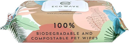 Pet Wipes, 100% Compostable Dog & Cat Grooming and Cleansing Wipes, 100 Wipes