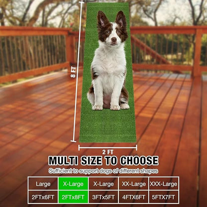 Large Dog Grass Pee Pad, 2FTx8FT Artificial Grass Puppy Potty Training, Indoor Outdoor Pets Turf Balcony Patio Yard