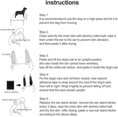 1 Pair Dog Ear Stand Sticker Up Support Tool, Dog Ear Fixed Correction Vertical Holder, Dog Ear Cover Ear Stand Up, Doberman Ear Posting Kit for Doberman Pinscher Dog(6 * 3cm)