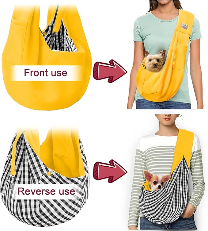 Dog Carrier Sling - Stylish and Convenient - Comfortable Dog Purse for Traveling - Secure Bag for On-The-Go Pet Parents - Perfect for Small Dogs - Fashionable and Functional - stay Hands-Free