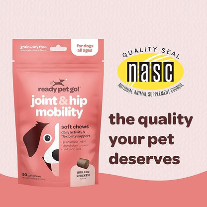 Glucosamine for Dogs Joints & Mobility Hip and Joint Supplement for Dogs with Glucosamine Chondroitin MSM Turmeric & More | Dog Glucosamine Chews Breeds | 90 Chews