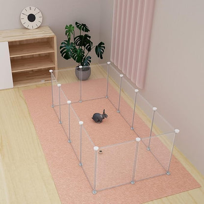 Pet Playpen Portable Small Animals Playpen, Pet Fence Yard Fence for Guinea Pigs, Bunny, Ferrets, Mice, Hamsters, Hedgehogs, Puppies, Turtles-12 Panel