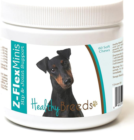 Healthy Breeds Manchester Terrier Z-Flex Minis Hip and Joint Support Soft Chews 60 Count