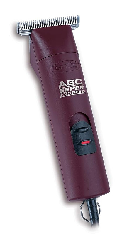 Andis – 22330, Professional AGC Super 2-Speed Horse Clipper with Detachable Blade - Cool & Quiet Running Design - Includes Ultra Edge Size T-84 Blade for Complete Horse Grooming - Burgundy