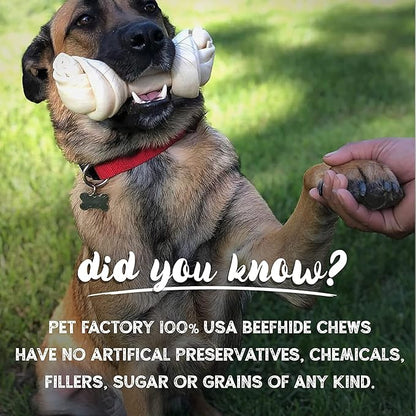 Pet Factory 100% Made in USA Beefhide 7" Braided Sticks Dog Chew Treats - Peanut Butter Flavor, 6 Count/1 Pack