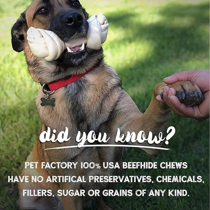 Pet Factory 100% Made in USA Beefhide 7" Braided Sticks Dog Chew Treats - Peanut Butter Flavor, 2 Count/1 Pack