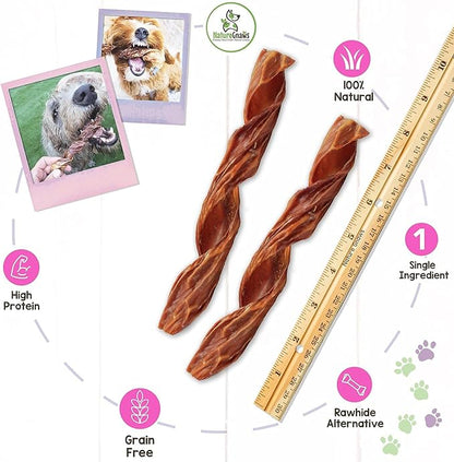 Nature Gnaws - Beef Jerky Springs for Dogs - Premium Natural Beef Gullet Sticks - Simple Single Ingredient Tasty Dog Chew Treats - Rawhide Free 7-8 Inch