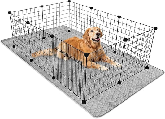 Fhiny Washable Pee Pads for Dogs, 43'' x 82'' Extra Large Reusable Puppy Pads Super Absorbent Dog Potty Pads Non-Slip Whelping Pads Leakproof Dog Training Mat for Playpen Crate Floor Sofa