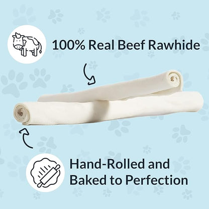 10-11" Skinny Stick Dog Rawhide Chews - Pack of 50 Long Lasting Rawhides for Dogs - All-Natural, Protein-Dense Beef Rawhide Bones for Small Dogs - Odor-Free and Great for Dental Health