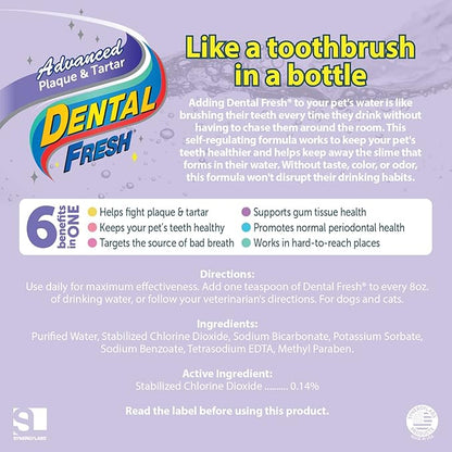Dog Dental Care Water Additives for Fresher Breath, Teeth Cleaning, and Oral Health - Original 17oz and Advanced Tartar Remover 17oz Formulas