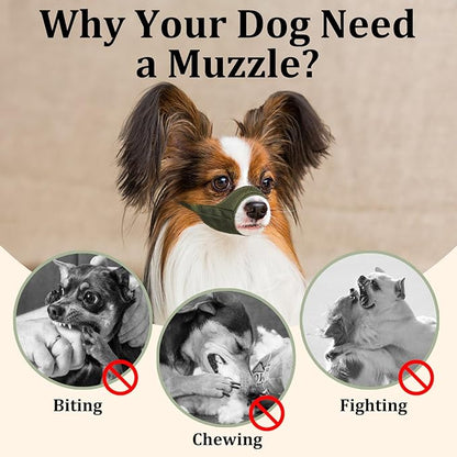 Mayerzon Short Snout Dog Muzzle, Small Muzzle for Chihuahua Shih Tzu American Bully Boxer Puppy, Soft Fabric Muzzles for Grooming Vet Visits, Prevent Biting Chewing Fighting