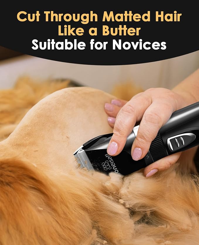oneisall Cat Clippers for Matted Hair, Quiet Cat Shaver for Long Hair, Cordless Cat Hair Trimmer for Grooming, 2 Speed Pet Shaver Cat Grooming Kit for Cats Small Dogs Animals (Black)…