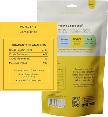 Pupford Lamb Jerky Treats for Dogs for Large & Small Dogs of All Ages | Made in USA, 100% Real Meat & No Fillers | Dogs Love These Tasty Dog Snacks (Lamb 7 oz)