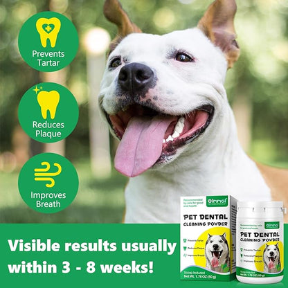 2 Pack Dog Teeth Cleaning Powder, Dog Breath Freshener, Dental Powder for Dogs Teeth with Probiotics Help Reduce Bad Breath, Plaque Tartar Remover, Dog Dental Powder for Small, Medium, Large Dogs 50g