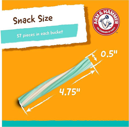 Arm & Hammer for Pets Twisters Fresh Breath Dental Treats for Dogs, Value Pack, 57 Pieces | Dental Dog Chews Fight Bad Doggie Breath, Plaque & Tartar Without Brushing