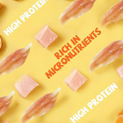 Chicken Wrapped Cod Sticks Dog Treats，Healthy Rawhide-free High Protein Chicken Tender Dog Jerky Soft Chews Training Reward for Small Medium Large Dogs 9-10 Counts