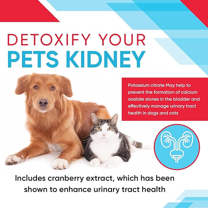 Potassium Citrate Plus Cranberry Granules 300gm for Cats and Dogs - Urinary Tract Support-Helps Deter Formation of Calcium Oxalate Stones - Deters Bladder & Kidney Stones (Made in U.S.A)