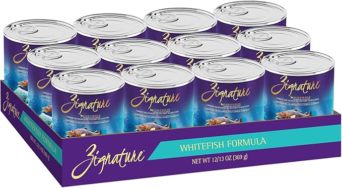 Zignature Whitefish Formula Wet Dog Food 13oz, case of 12