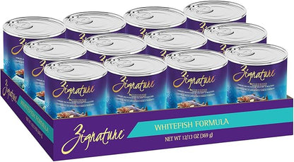 Zignature Whitefish Formula Wet Dog Food 13oz, case of 12