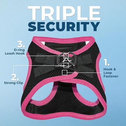 Voyager Step-In Air Dog Harness - All Weather Mesh Step in Vest Harness for Small and Medium Dogs by Best Pet Supplies - Pink, Medium