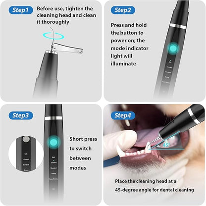 Dog Teeth Cleaning Kit Plaque Remover for Teeth - Pet Puppy Dental Toothbrush Tool-Ultrasonic Cleaner Brushing Care-Teeth Cleaning for Dogs, Dental Tools for Small Large Dogs,Black