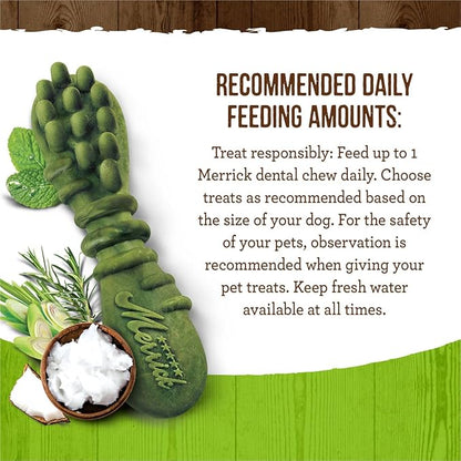 Merrick Fresh Kisses Natural Dental Chews Infused With Coconut And Botanical Oils For Medium Dogs 25-50 Lbs - 10 ct. Bag