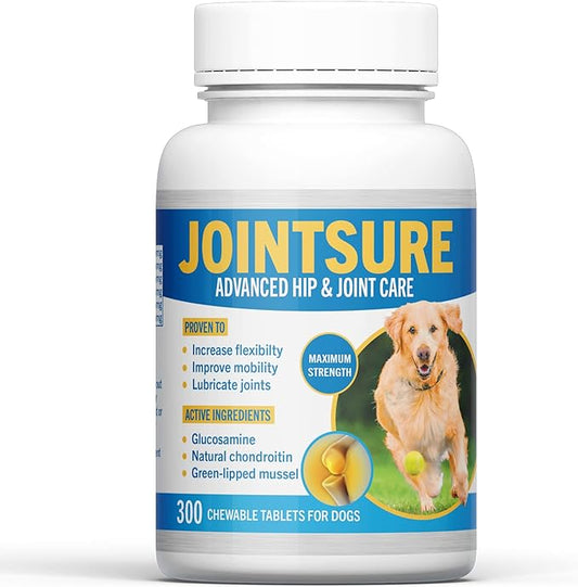Hip and Joint Supplement for Dogs 300 Tablets | Formulated with Glucosamine & Chondroitin for Dogs | Proven to Improve Mobility & Increase Flexibility | All Breeds & Sizes