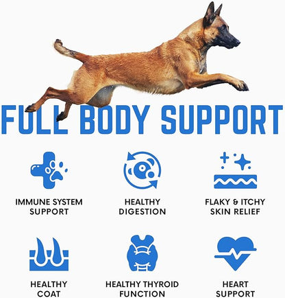 Kelp Powder, Dried Sea Kelp Supplement for Optimal Pet Health, Multifunctional Dog Vitamins Rich with Iodine & Omegas for Thyroid Health, Dental, Immune, Digestive, & Heart Health, 453g