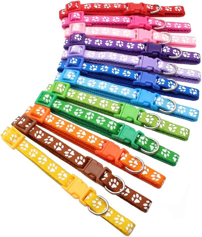 YOY 12 pcs/Set Soft Nylon Puppy Whelping ID Collars - Adjustable Reusable Washable Baby Dog ID Bands Pet Identification for Breeders, Neck 8" - 13"