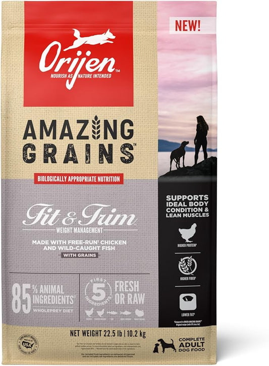ORIJEN AMAZING GRAINS™ Fit & Trim Dry Dog Food Recipe, 22.5lb