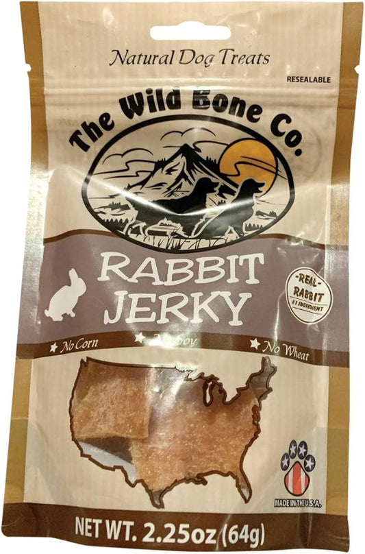 Rabbit Jerky Natural Dog Treats, 2.25 Ounces, Made in The USA