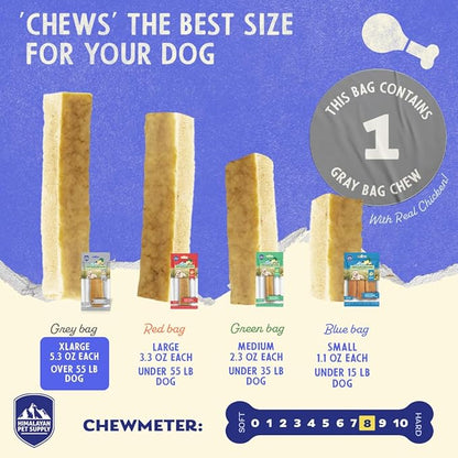 Himalayan Dog Chew Original Yak Cheese Dog Chews, 100% Natural, Long Lasting, Gluten Free, Healthy & Safe Dog Treats, Lactose & Grain Free, Protein Rich, Large, Dogs 65 Lbs & Smaller