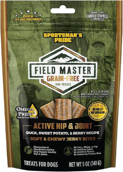 Field Master Active Hip & Joint Duck, Sweet Potato & Berry Recipe Grain-Free Jerky Bites Dog Treats, 5 oz.