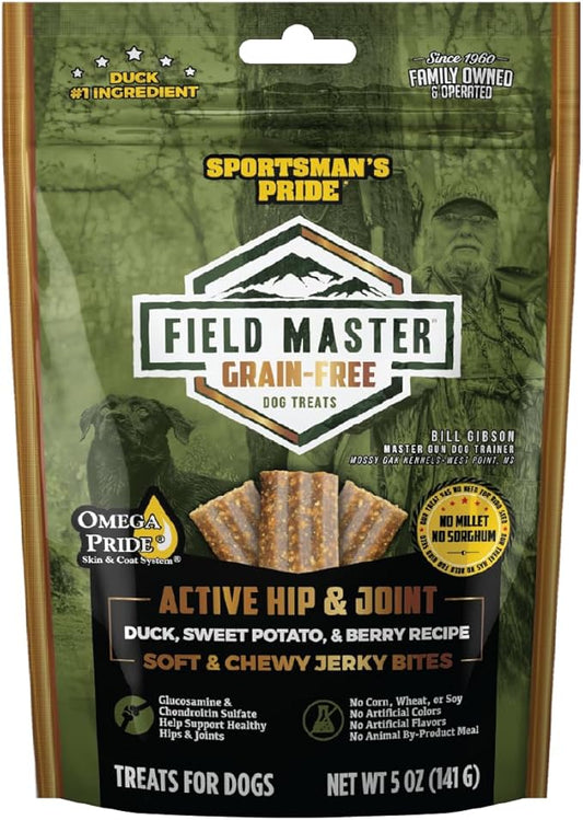 Field Master Active Hip & Joint Duck, Sweet Potato & Berry Recipe Grain-Free Jerky Bites Dog Treats, 5 oz.