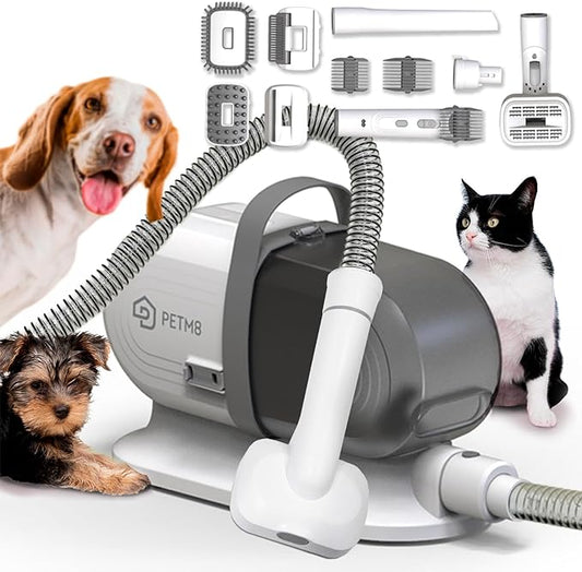 Professional Dog Grooming Kit,Pet Hair Vacuum Suction 99%,Electric Clippers with 5 in1 Grooming Kits for Shedding Grooming Home Cleaning,2L Dust Cup,Quiet,Pet Friendly